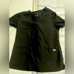 Figs one pocket scrub top, black size medium
